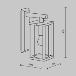 Luminosa Lighting Luminosa Cell Hanging Outdoor Wall Lantern Graphite Ip65 1Xe27 - thumbnail 3
