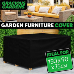 Gracious Gardens Rectangular 150X90X75Cm Outdoor Patio Waterproof Garden Furniture Cover, Weatherproof Rattan Sofa Protector - thumbnail 4