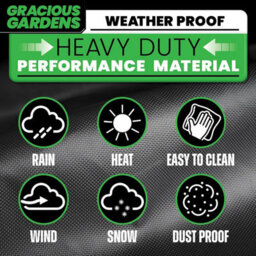Gracious Gardens Rectangular 150X90X75Cm Outdoor Patio Waterproof Garden Furniture Cover, Weatherproof Rattan Sofa Protector - thumbnail 6