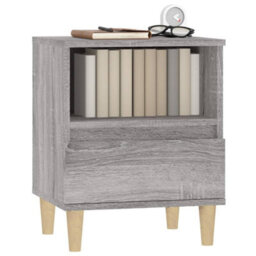 Berkfield Bedside Cabinets 2 Pcs Grey Sonoma 40X35X50 Cm - thumbnail 4