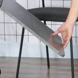 Homcom Folding Dining Table For 4-6 Drop Leaf Table On Wheels Grey Marble - thumbnail 9