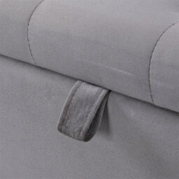 Abrihome 135X41X42Cm, Velvet Upholstered Bench, Upholstered Bench Seat, Bed Stool, Bench With Storage Space, Grey - thumbnail 3