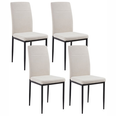 Beliani Set Of 4 Dining Chairs Riner Fabric Light Beige - image 1