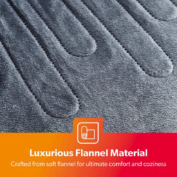 Geepas Grey Fleece Electric Heated Throw Blanket 9 Heat Timer - King And Double Size Options - thumbnail 3