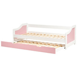 Beliani Trundle Bed Pine Wood Luneray 90 X 200 Cm (Eu Single) Pink - thumbnail 5