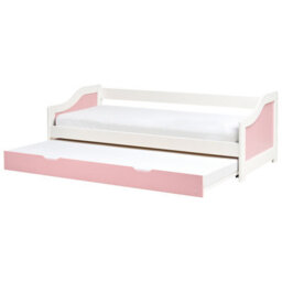 Beliani Trundle Bed Pine Wood Luneray 90 X 200 Cm (Eu Single) Pink