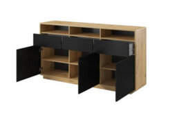 Arte Striking Aston 26 Sideboard Cabinet 180Cm - Black Matt & Oak Torus: Versatile Storage Solution For Contemporary Living Spaces - thumbnail 3