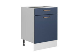 Impact Furniture Kitchen Drawers Unit 600mm Cabinet Complete Cupboard Floor Standing Base Dark Navy Blue Nora