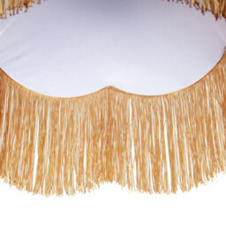 Happy Homewares Domed Victorian Shape Lamp Shade In Navy Blue Velvet With Gold Trim - thumbnail 4