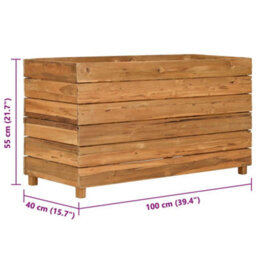 Berkfield Durable Raised Bed 100X40X55 Cm Recycled Teak And Steel - thumbnail 8