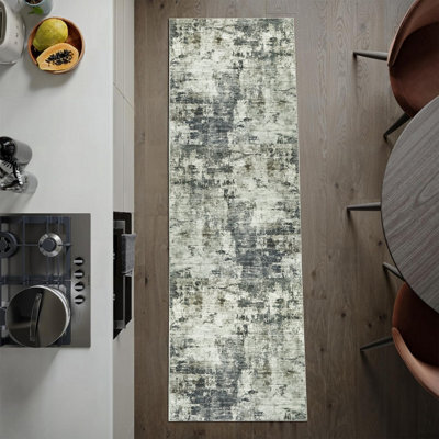 Imperial Rooms Soft Pile Runner Rug Living Room Rugs Anti Slip Hallway Rug Kitchen Rugs Frost 80X300Cm