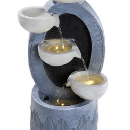 Thehotsale 4 Bowls Solar-Powered Water Fountain Outdoor Garden Decor With Lights - thumbnail 5