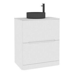Royal Bathrooms Venice 700mm Gloss White Freestanding Bathroom Countertop Vanity Unit 2 Drawer With Art Round Basin - thumbnail 7