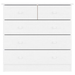 Berkfield Chest Of Drawers Alta White 77X35X73 Cm Solid Wood Pine - thumbnail 4