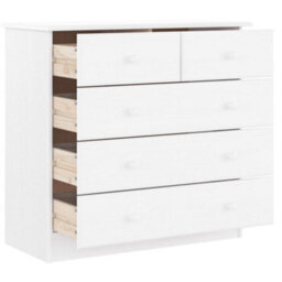 Berkfield Chest Of Drawers Alta White 77X35X73 Cm Solid Wood Pine - thumbnail 3