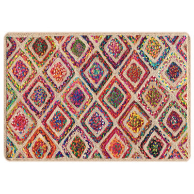 Berkfield Durable Rug Washable Multicolour 120X180 Cm Anti Slip