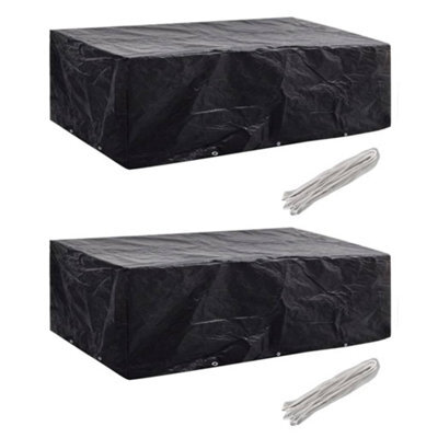 Walplus Outdoor Garden Furniture Covers 2Pcs 8 Person Poly Rattan 300X140 Cm - image 1