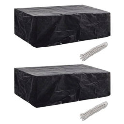 Walplus Outdoor Garden Furniture Covers 2Pcs 8 Person Poly Rattan 300X140 Cm - thumbnail 1