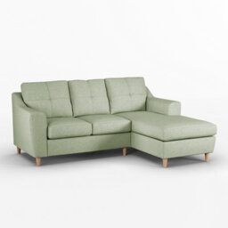 Furnishings For Less UK Baxter Fabric L Shaped 3 Seater Corner Sofa With Chaise Sage Right Hand Facing - thumbnail 1