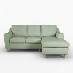 Furnishings For Less UK Baxter Fabric L Shaped 3 Seater Corner Sofa With Chaise Sage Right Hand Facing - thumbnail 2