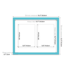 14X11 Inch 2 Opening Photo Collage Frame, Display Two 8X6 Inch Photos, Multi Aperture Family Picture Frame, Turquoise - thumbnail 4
