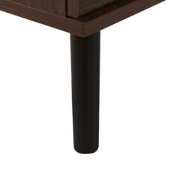 Beliani Retro Tv Stand Dark Brown - Supports Up To 63 Inch Tv, Slatted Sliding Doors, Solid Wood Legs - thumbnail 8