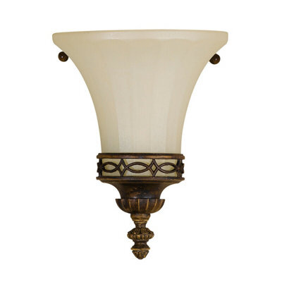 Elegant Opaque Glass Wall Light With Walnut Finish And Led Technology