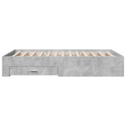 Berkfield Bed Frame With Drawers Without Mattress Concrete Grey 120X200 Cm - thumbnail 5