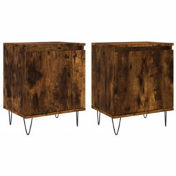 Berkfield Bedside Cabinets 2 Pcs Smoked Oak 40X30X50 Cm Engineered Wood - thumbnail 2