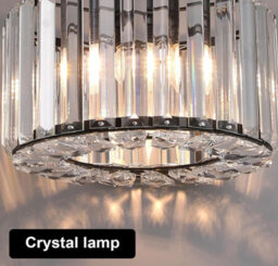 Led Crystal Pendant Lamp Black Round Modern Iron Chandelier - thumbnail 4