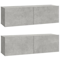 Berkfield 4 Piece Tv Cabinet Set Concrete Grey Engineered Wood - thumbnail 4