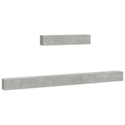Berkfield 4 Piece Tv Cabinet Set Concrete Grey Engineered Wood - thumbnail 2