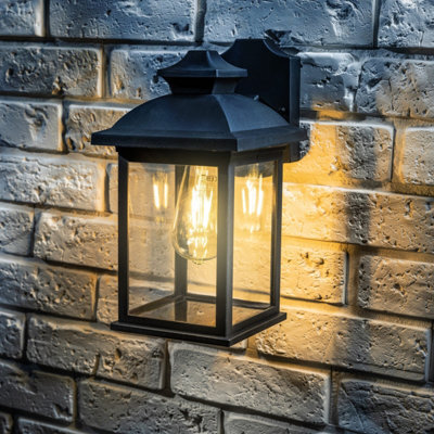 CGC Lighting Cgc Black Rectangular Outdoor Wall Lantern Modern Vintage Light Garden Porch Patio Gate Lamp Ip44 Weatherproof Polycarbonate E27 - image 1