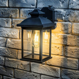 CGC Lighting Cgc Black Rectangular Outdoor Wall Lantern Modern Vintage Light Garden Porch Patio Gate Lamp Ip44 Weatherproof Polycarbonate E27 - thumbnail 1