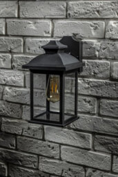 CGC Lighting Cgc Black Rectangular Outdoor Wall Lantern Modern Vintage Light Garden Porch Patio Gate Lamp Ip44 Weatherproof Polycarbonate E27 - thumbnail 4