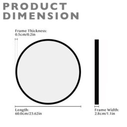 Kokoma 60Cm Round Framed Wall Mirror Black Nordic Style - thumbnail 5