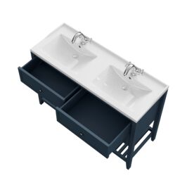GoodHome Perma Satin Blue Freestanding Bathroom Vanity Unit (H) 806mm (W) 1200mm - thumbnail 6