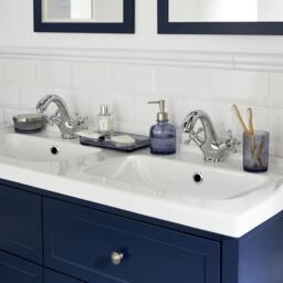 GoodHome Perma Satin Blue Freestanding Bathroom Vanity Unit (H) 806mm (W) 1200mm - thumbnail 8