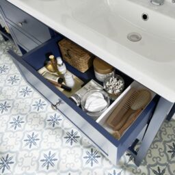 GoodHome Perma Satin Blue Freestanding Bathroom Vanity Unit (H) 806mm (W) 1200mm - thumbnail 9