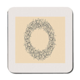 Benjamin Tate Design Geometric Wreath Print Placemat And Coaster Set With Wood Base Exclusive Designer Artwork Collection - thumbnail 3