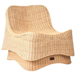 Beliani Natural Rattan Garden Armchair And Low Stackable Footstool Set For Outdoor Relaxation - thumbnail 4