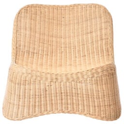 Beliani Natural Rattan Garden Armchair And Low Stackable Footstool Set For Outdoor Relaxation - thumbnail 2