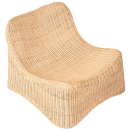 Beliani Natural Rattan Garden Armchair And Low Stackable Footstool Set For Outdoor Relaxation - thumbnail 7