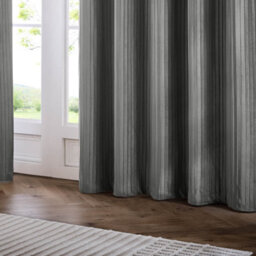 Paoletti Corinthian Velvet Room Darkening Eyelet Curtain Pair Grey (W)229Cm X (D)137Cm - thumbnail 5