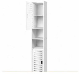 5-Tier Mirrored Bathroom Storage Cabinet, Tall Pvc Floor Standing Cupboard Unit For Bathroom, Bedroom & Living Room Organization - thumbnail 5