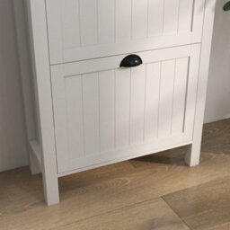 Homcom Narrow Shoe Cabinet With 2 Flip Drawers And Top Drawer, White - thumbnail 9