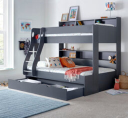 Bedmaster Oliver Onyx Grey Triple Sleeper Storage Bunk Bed Without Drawer - thumbnail 2