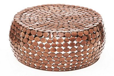 Orsina Iron Pebble Coffee Table, Modern Coffee Table, Industrial Coffee Table, Contemporary Drum Coffee Table - image 1