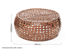 Orsina Iron Pebble Coffee Table, Modern Coffee Table, Industrial Coffee Table, Contemporary Drum Coffee Table - thumbnail 4