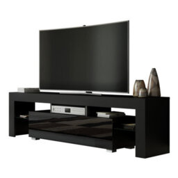 Tv Unit Aria 160Cm - Black With Gloss Doors - thumbnail 4